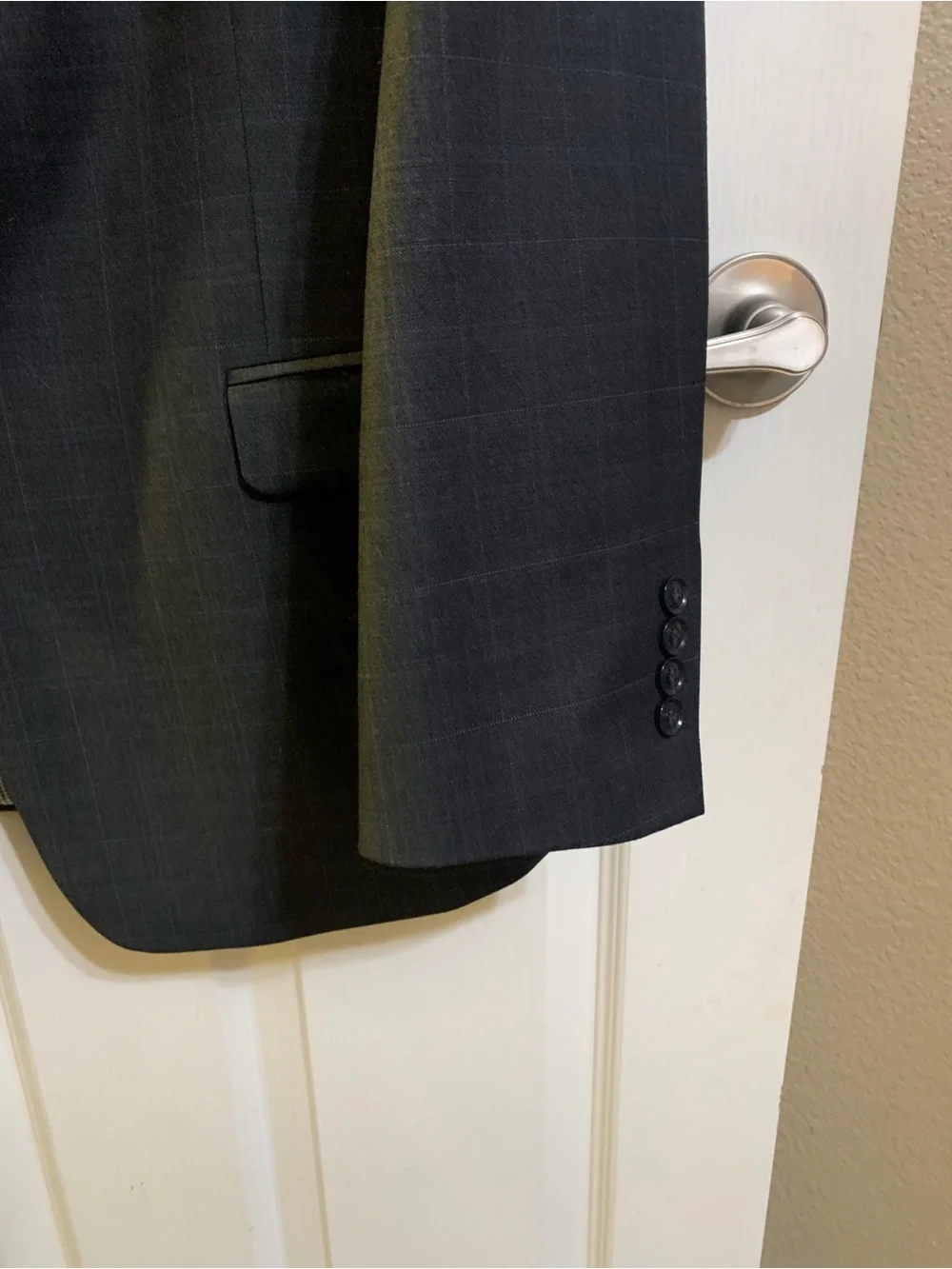 Tommy Hilfiger Sz 42R Men's Blazer Dark Gray Windowpane Sport Coat -Blazer